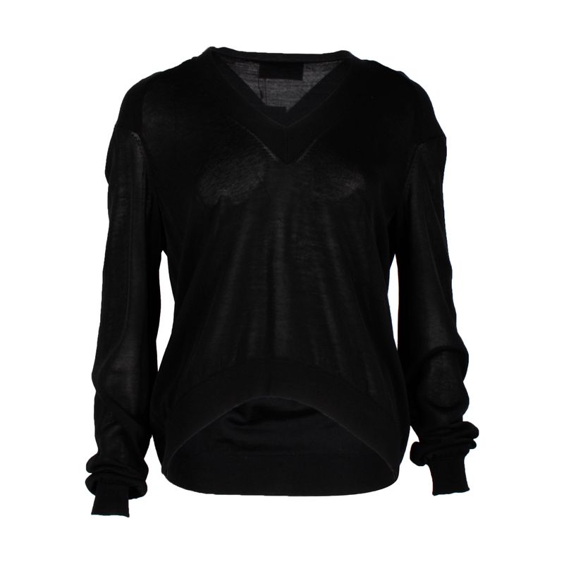 Givenchy V-Neck Sweater In Black Cotton